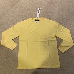 Purple Brand Yellow Long Sleeve T-Shirt 100% Cotton Mens Size Small S